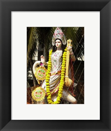 Framed Saraswati with Vitarka Mudra Print