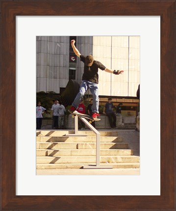 Framed Skateboarder On Stairs Print