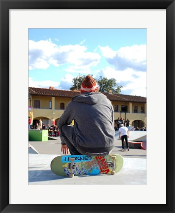 Framed Skater In Florence On Board Print