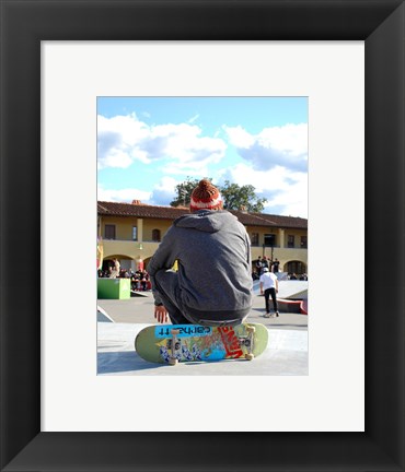 Framed Skater In Florence On Board Print