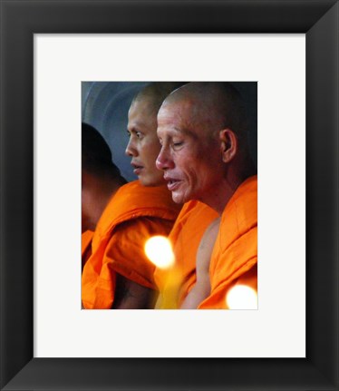 Framed Buddhist Monk Meditation in Wat Khung Taphao Print