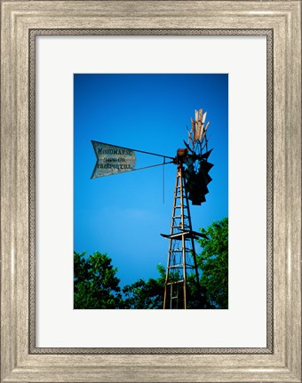 Framed Low angle view of an industrial windmill, Winterset, Iowa, USA Print