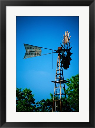 Framed Low angle view of an industrial windmill, Winterset, Iowa, USA Print