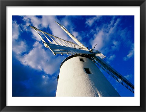 Framed Low angle view of a traditional windmill, Ballycopeland Windmill, Millisle, County Down, Northern Ireland Print