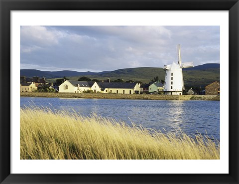 Framed Traditional windmill along a river, Blennerville Windmill, Tralee, County Kerry, Ireland Print