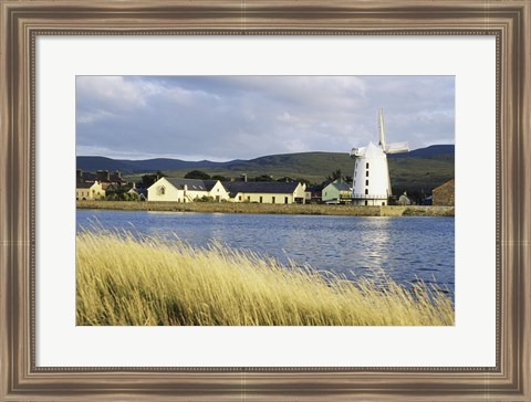 Framed Traditional windmill along a river, Blennerville Windmill, Tralee, County Kerry, Ireland Print