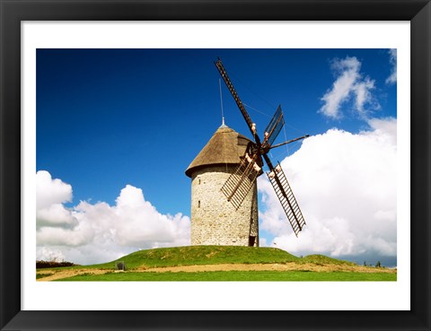 Framed View of a traditional windmill, Skerries Mills Museum, Ireland Print