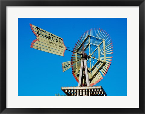 Framed Low angle view of an industrial windmill Print