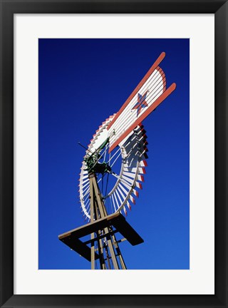 Framed Close view of a windmill at American Wind Power Center, Texas Print