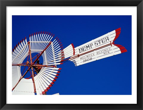 Framed Low angle American Wind Power Center, Lubbock, Texas Print