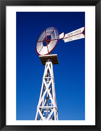 Framed Red and White Windmill from Below Print