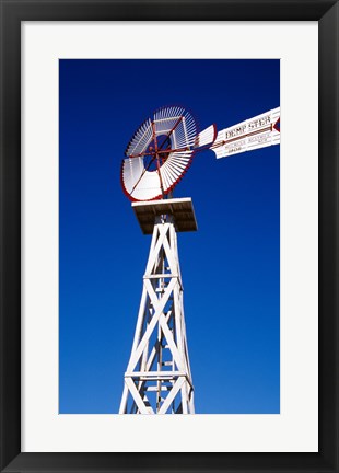 Framed Red and White Windmill from Below Print