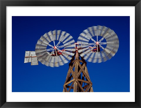 Framed Double Spiral Windmill in Texas Print