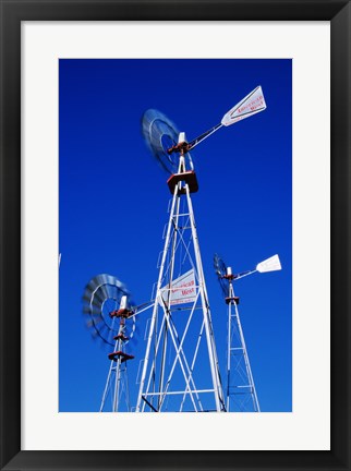 Framed Low angle windmill at American Wind Power Center, Lubbock, Texas, USA Print