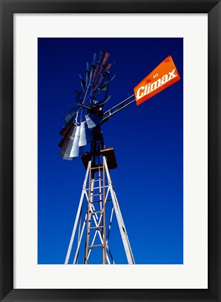 Framed Orange Climax Windmill Texas, USA Print