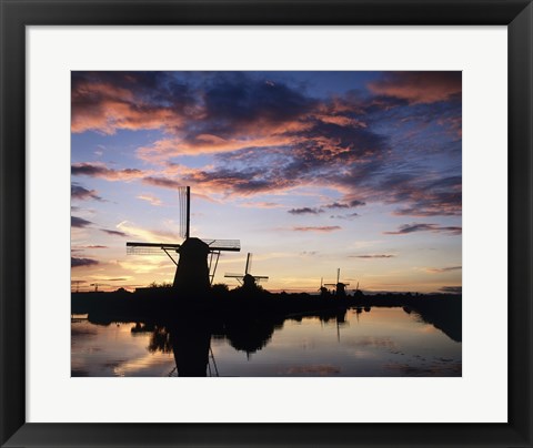 Framed Windmills Kinderdijk Netherlands Print