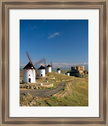 Framed Windmills, La Mancha, Consuegra, Castilla-La Mancha, Spain By Field Print