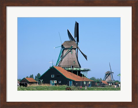 Framed Windmills, Zaanse Schans, Netherlands Print