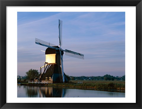 Framed Windmill, Kinderdijk, Netherlands Print