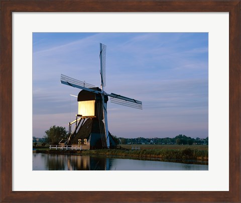 Framed Windmill, Kinderdijk, Netherlands Print