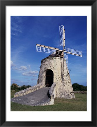 Framed Windmill at the Whim Plantation Museum, Frederiksted, St. Croix Vertical Print