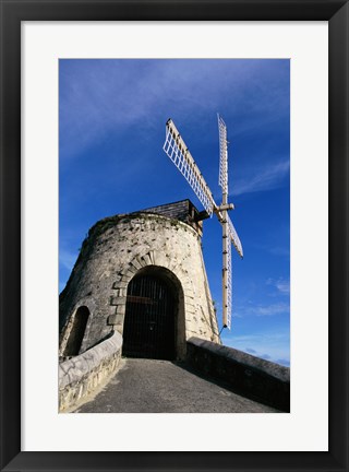 Framed Windmill at the Whim Plantation Museum, Frederiksted, St. Croix Closeup Print