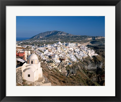 Framed Thira (Fira) City, Cyclades Islands, Greece Print