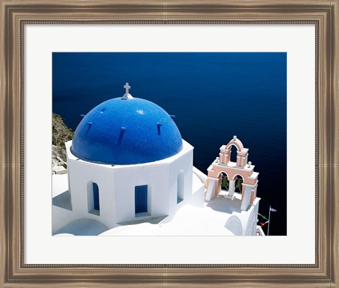 Framed Santorini, Oia , Cyclades Islands, Greece Arial View Print