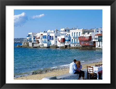 Framed Little Venice, Mykonos, Cyclades Islands, Greece Print