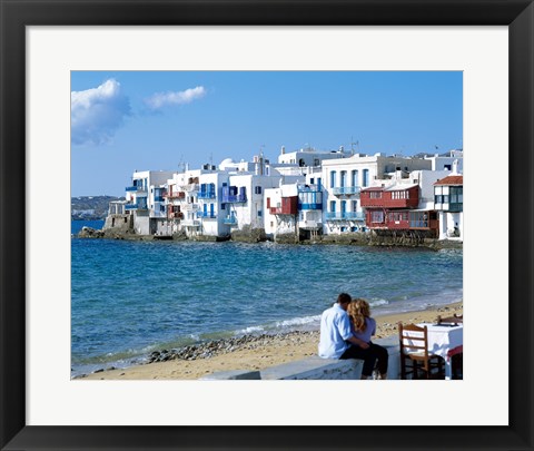 Framed Little Venice, Mykonos, Cyclades Islands, Greece Print