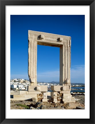 Framed Portara Gateway, Temple of Apollo, Naxos, Cyclades Islands, Greece Print