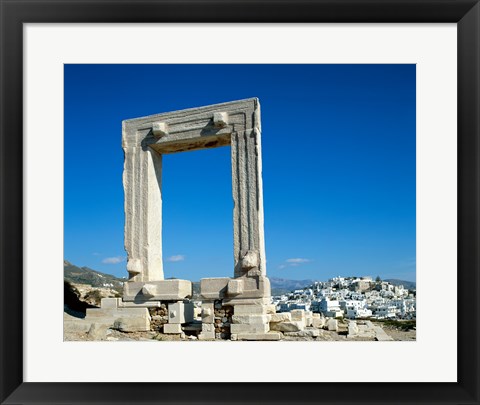 Framed Portara Gateway, Temple of Apollo, Naxos, Cyclades Islands, Greece Print