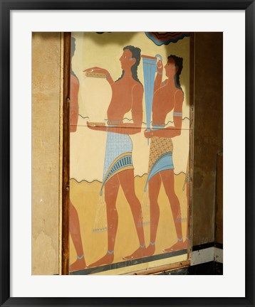 Framed Minoan Art, Procession Fresco, Palace of Knossos, Knossos, Crete, Greece Print