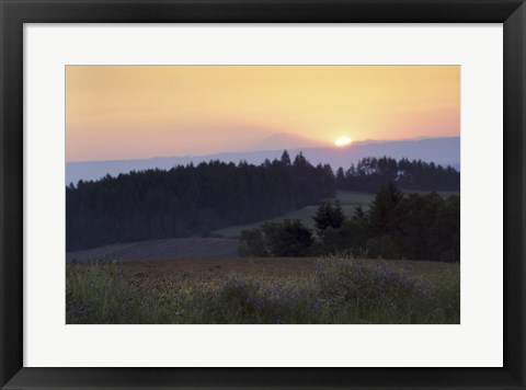 Framed Panoramic view of a sunrise, Oregon, USA Print