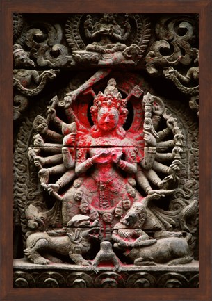Framed Statue of a goddess, Kathmandu, Nepal Print
