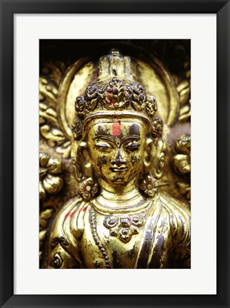 Framed Close-up of a statue, Kathmandu, Nepal Print