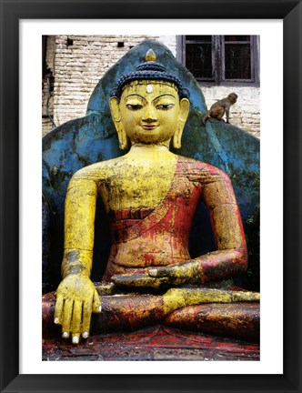 Framed Statue of Buddha, Kathmandu, Nepal Print