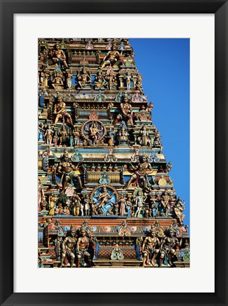 Framed Carvings on a temple, Sri Meenakshi Hindu Temple, Chennai, Tamil Nadu, India Print