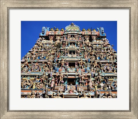Framed Carving on Sri Meenakshi Hindu Temple, Chennai, India Print