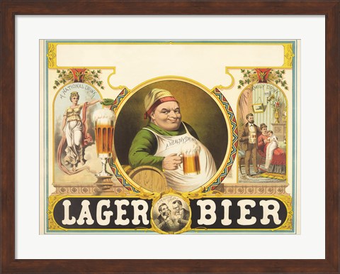 Framed Lager Bier Print