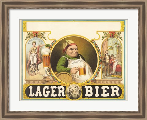 Framed Lager Bier Print