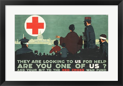 Framed Red Cross War Fund Print