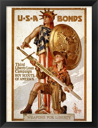 Framed USA Bonds Print