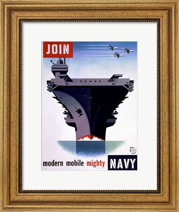 Framed Modern Mobile Mighty Navy Print