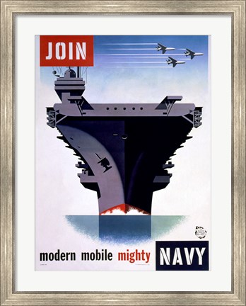 Framed Modern Mobile Mighty Navy Print