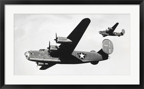 Framed Low angle view of two bomber planes in flight, B-24 Liberator Print