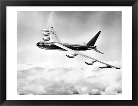 Framed High angle view of a military airplane in flight, B-52C Stratofortress Print