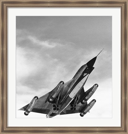 Framed Low angle view of a bomber plane in flight, B-58 hustler Print