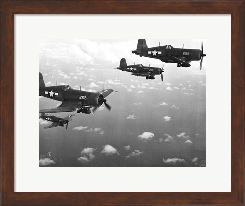 Framed Fighter planes in flight, US Marine Corps Print