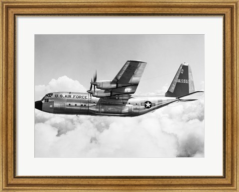 Framed Military airplane in flight Print